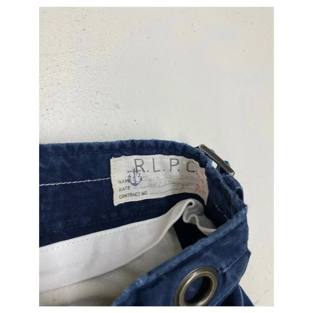VTG 90s Polo Ralph Lauren RLPC paratrooper cargo cotton utility navy shorts, 36